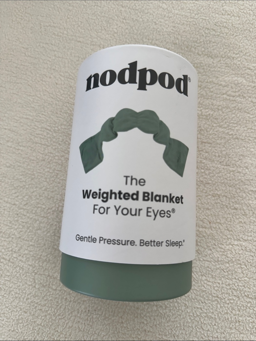 nodpod Sage Green Weighted Eye Blanket – Gentle Pressure for Restful Sleep